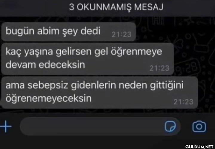 3 OKUNMAMIŞ MESAJ bugün...