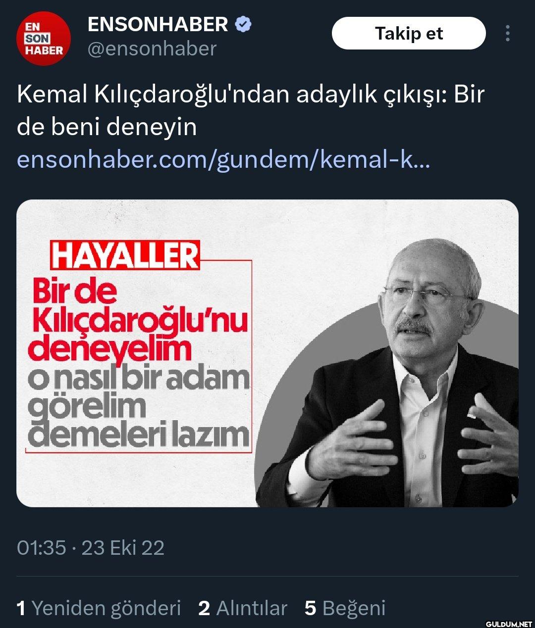 Bir de beni deneyin diyen...