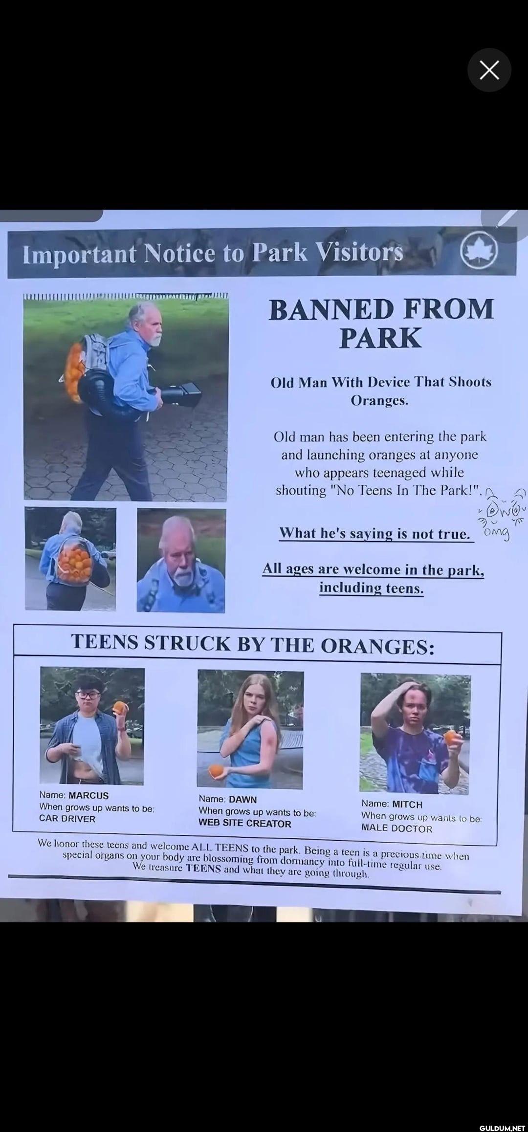 Important Notice to Park...