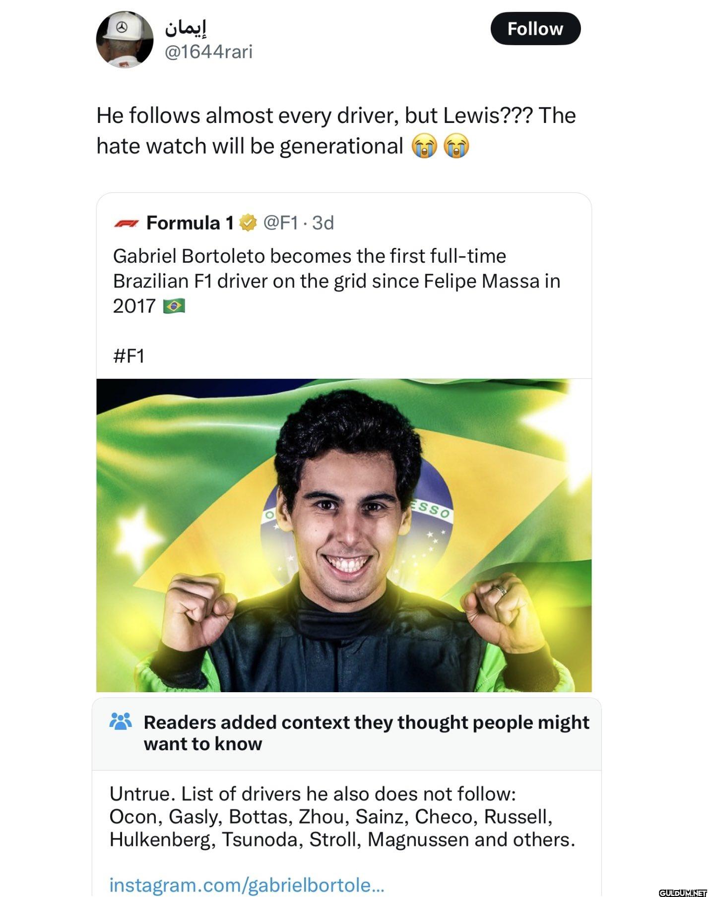 Follow He follows almost...