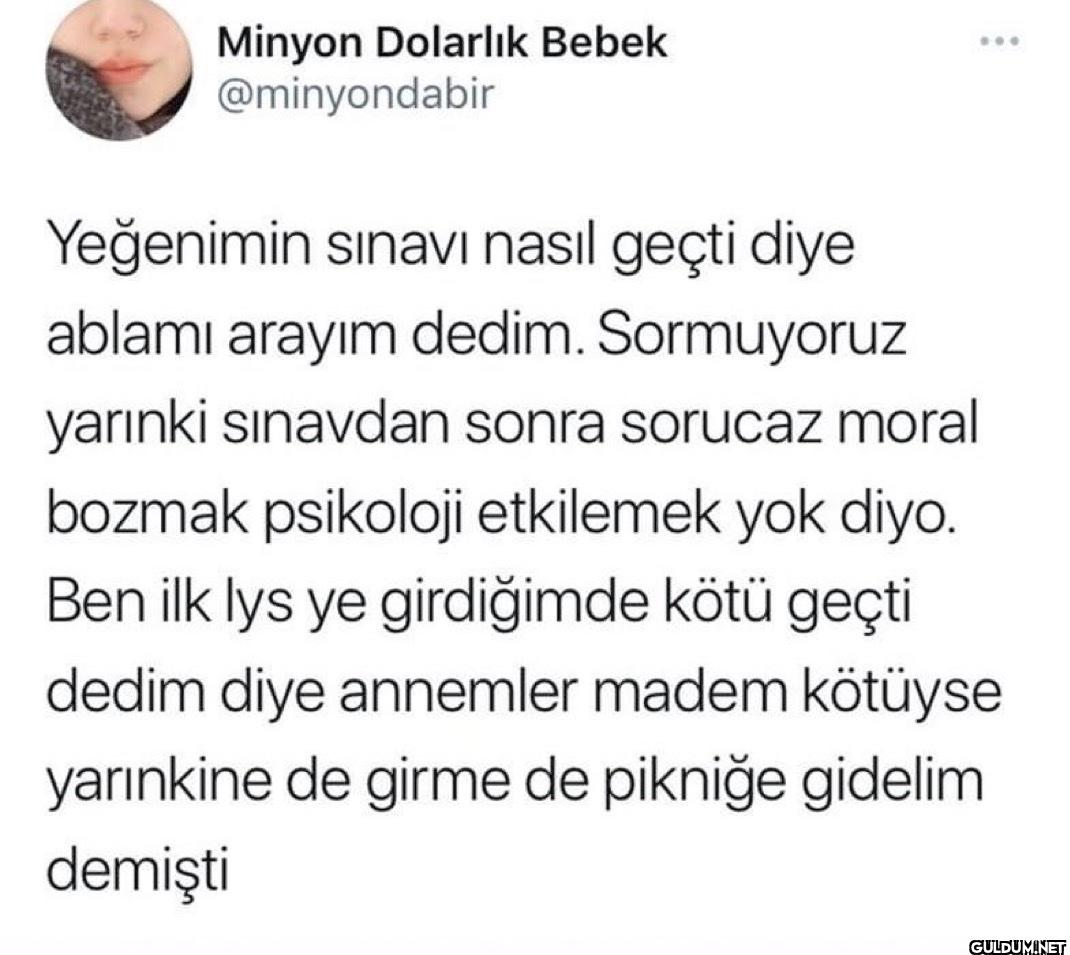 Yeğenimin sınavı nasıl...