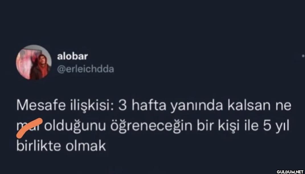 Mesafe ilişkisi: 3 hafta...