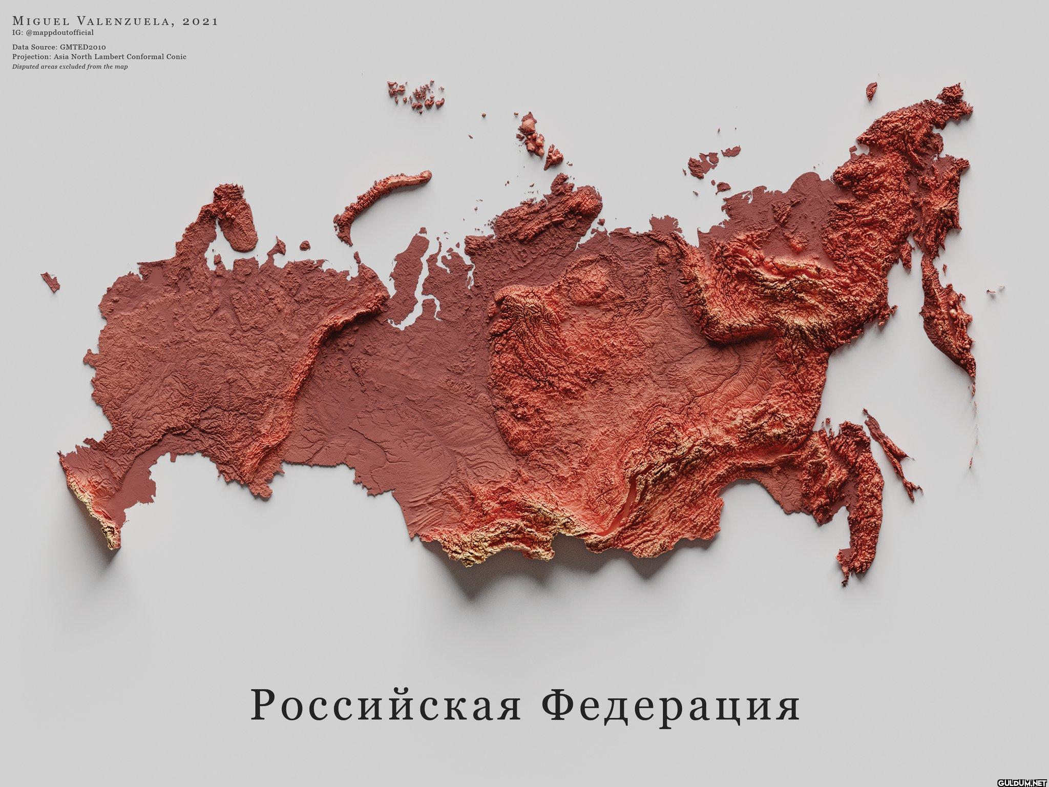 The topography of Russia  ...