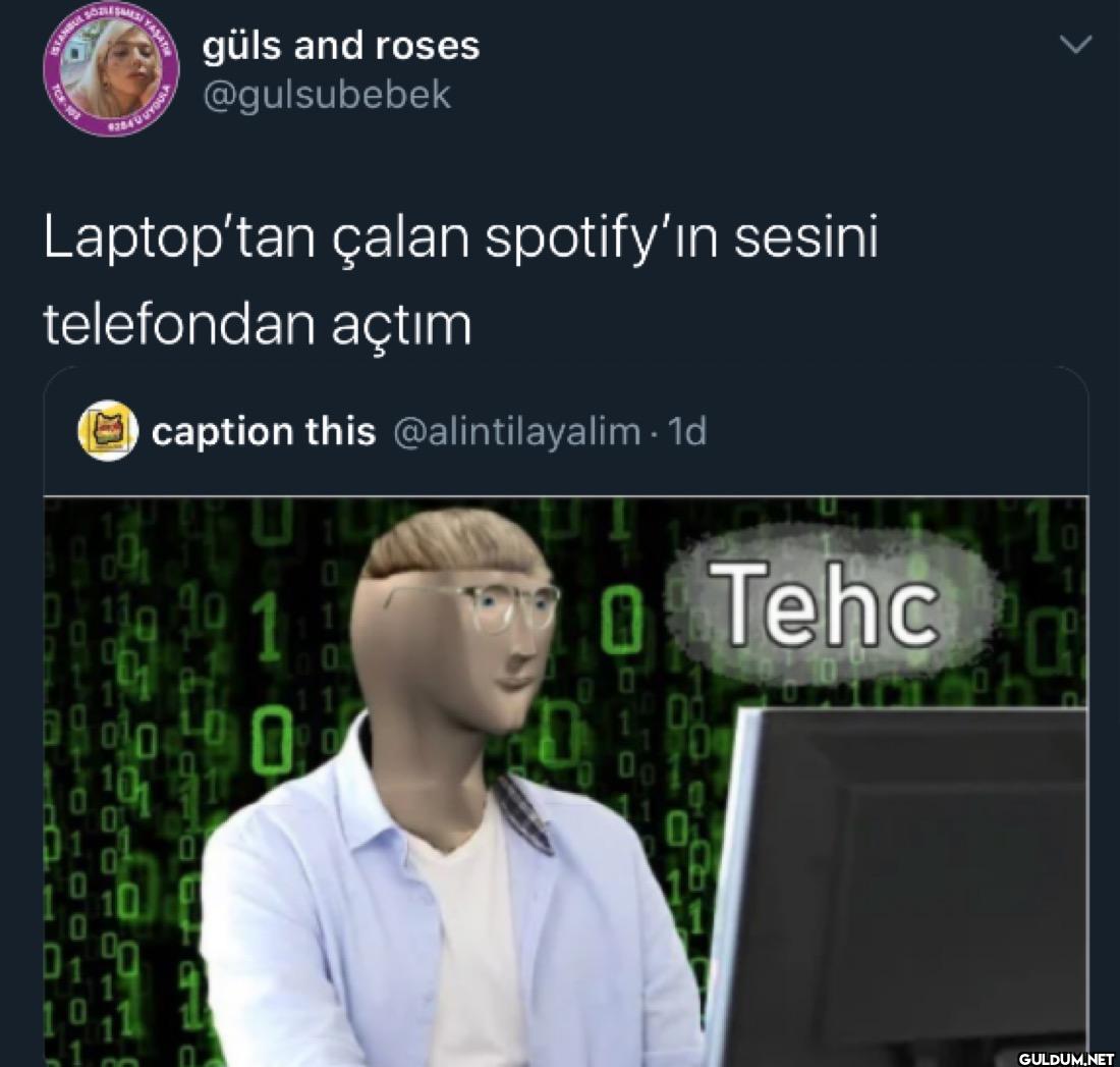 Laptop'tan çalan...