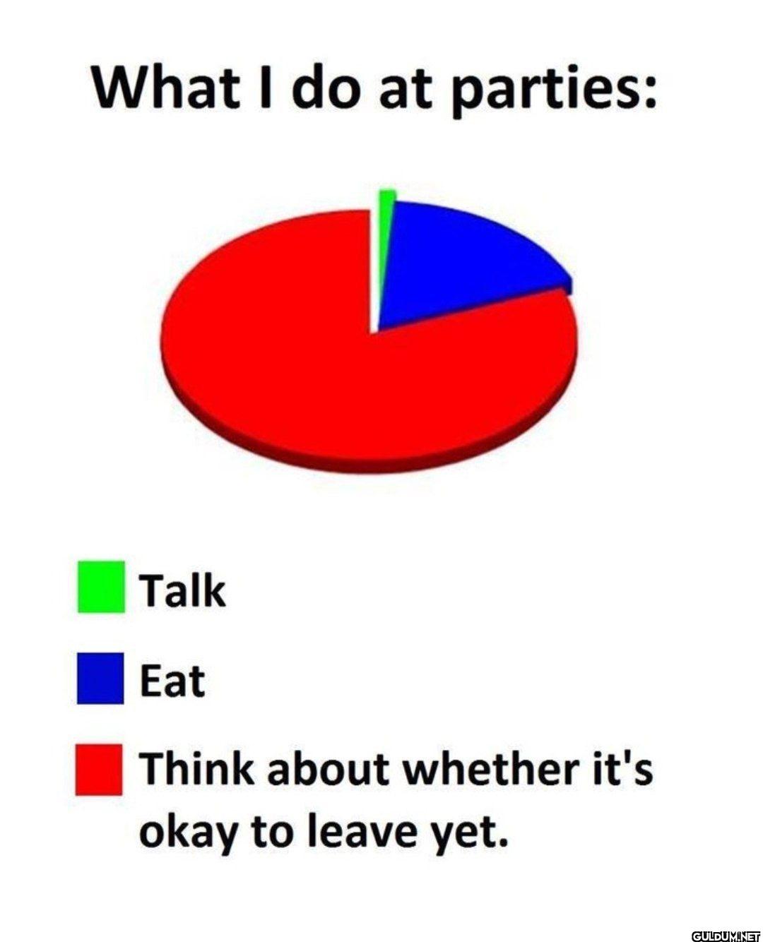 What I do at parties: Talk...