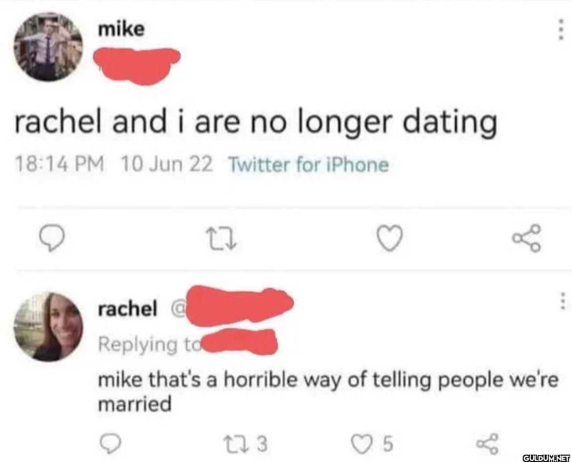 mike ... rachel and i are...