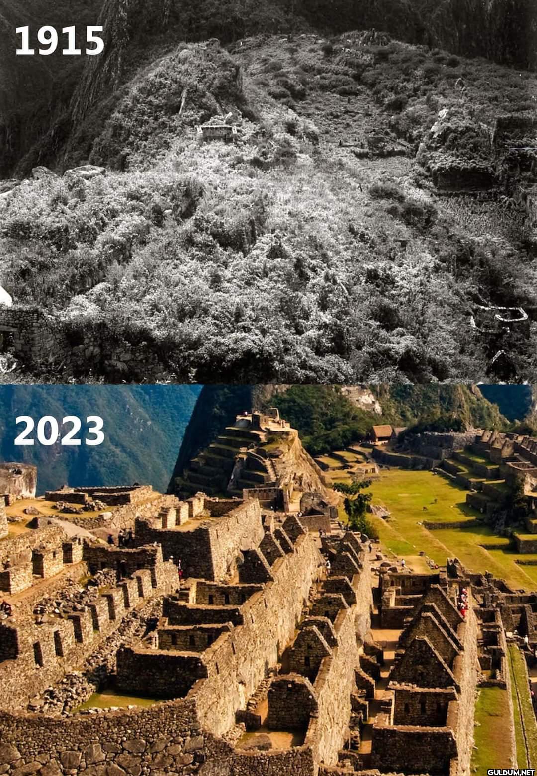 13. Machu Picchu, before and after
