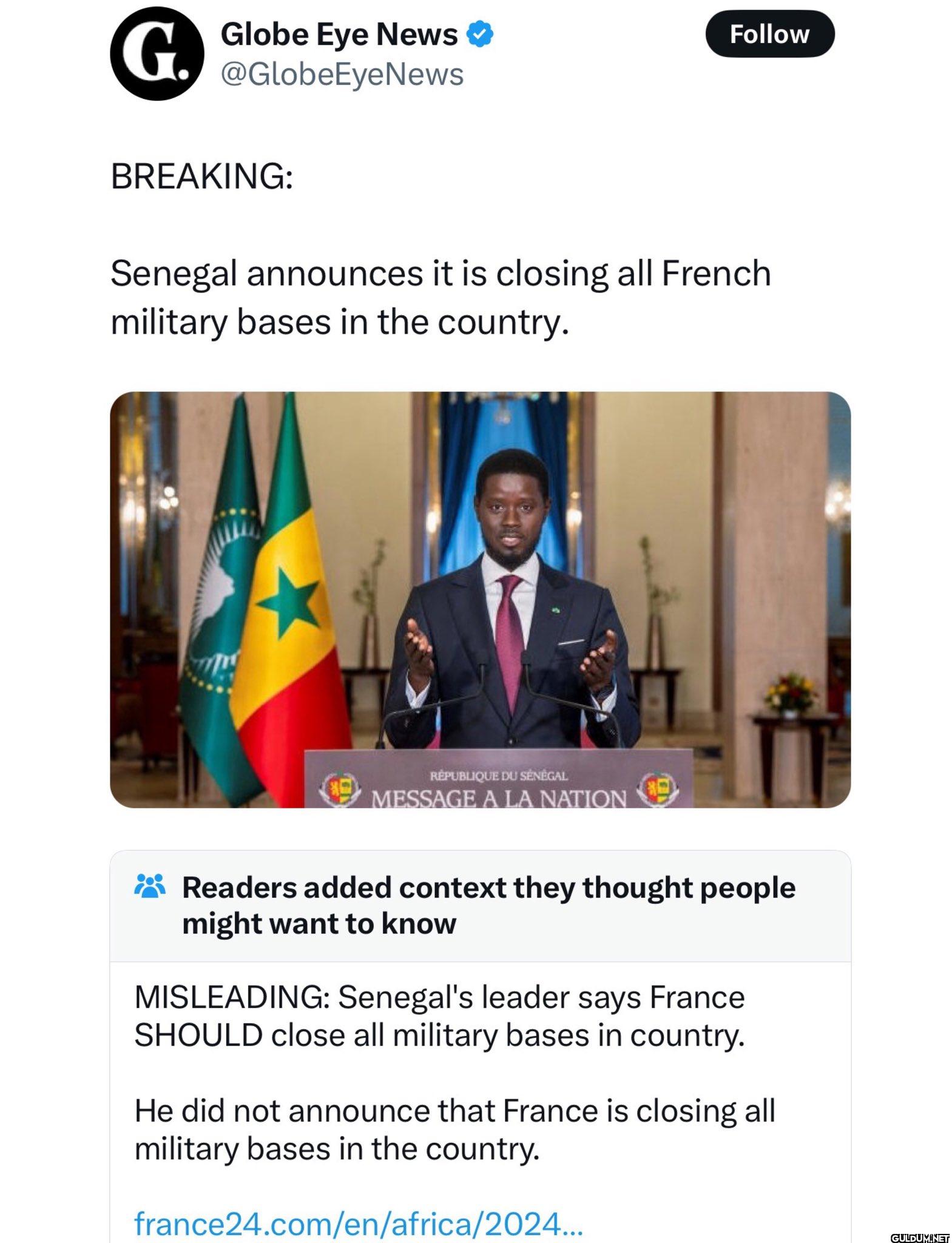 Follow BREAKING: Senegal...