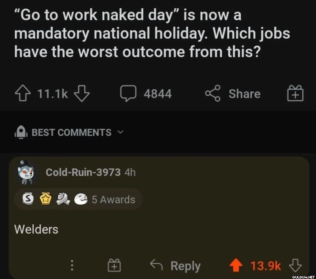 "Go to work naked day" is...