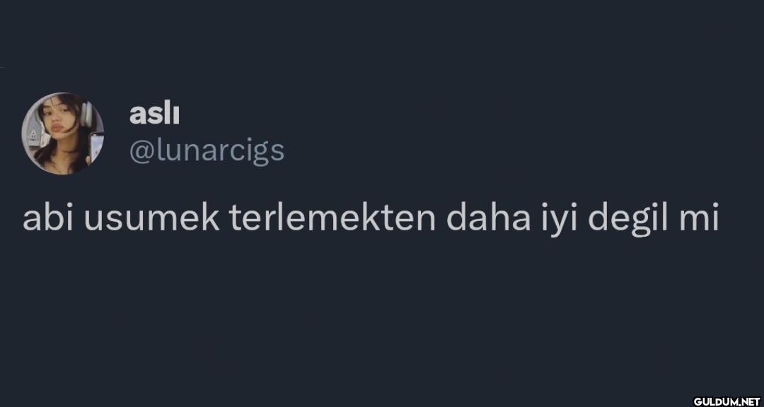 abi usumek terlemekten...