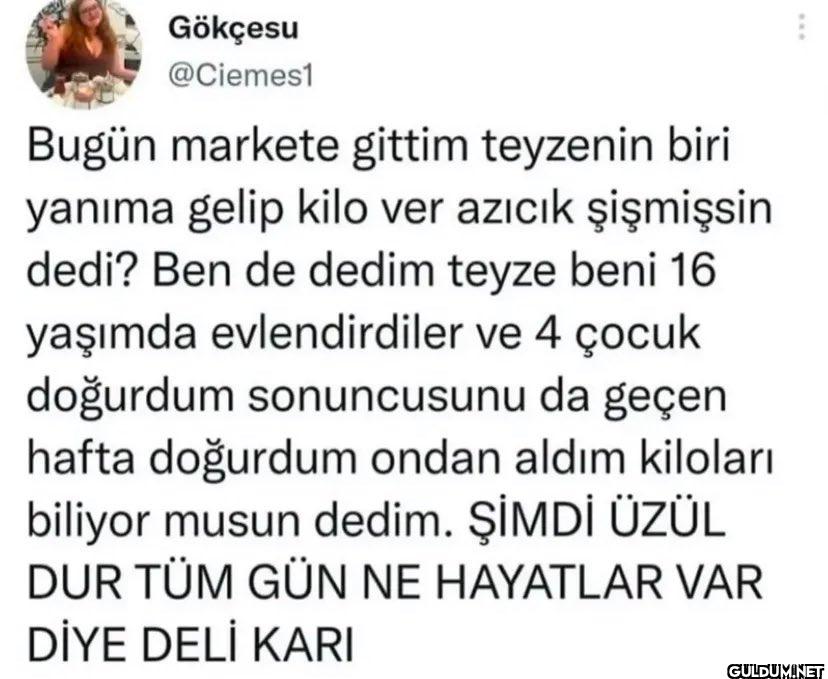 Bugün markete gittim...