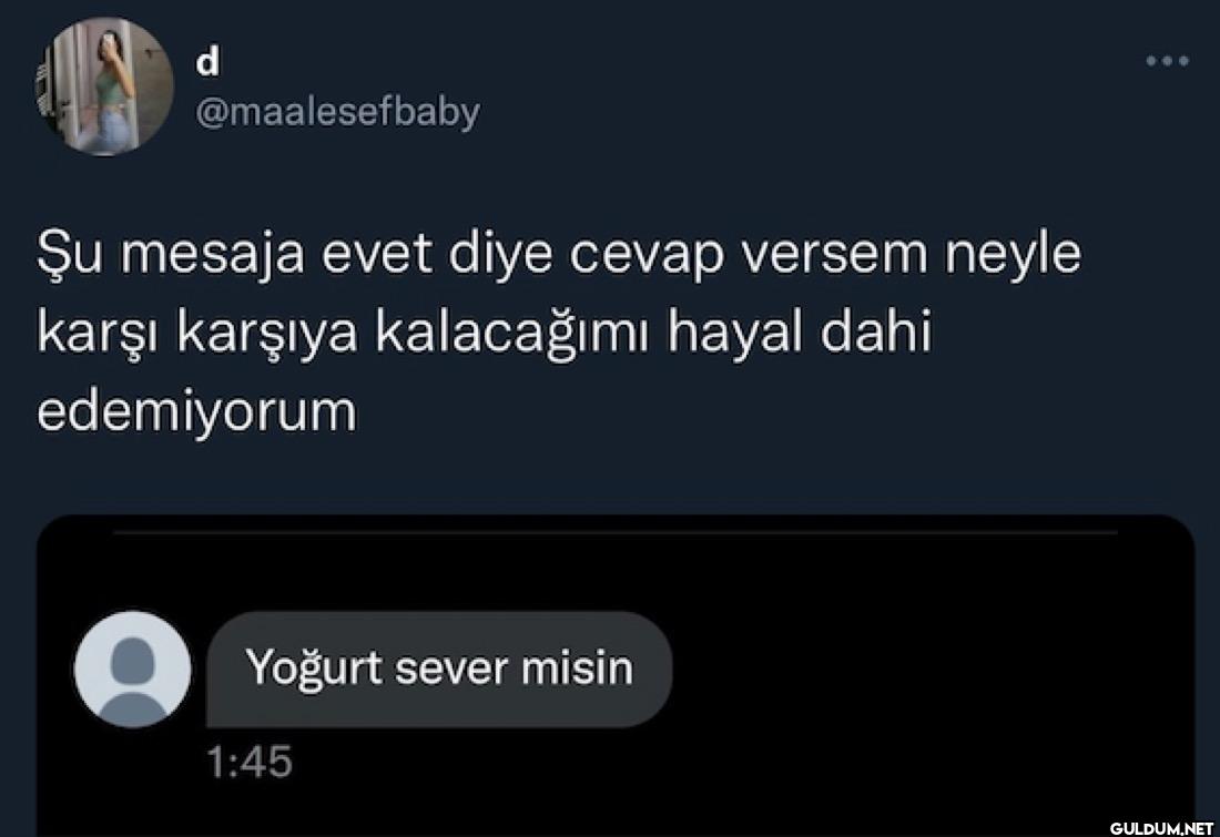 Şu mesaja evet diye cevap...