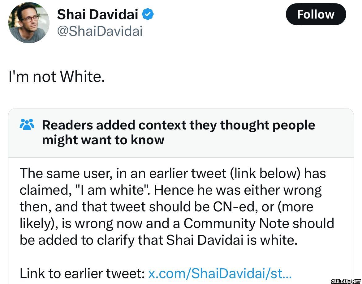 Follow I'm not White....