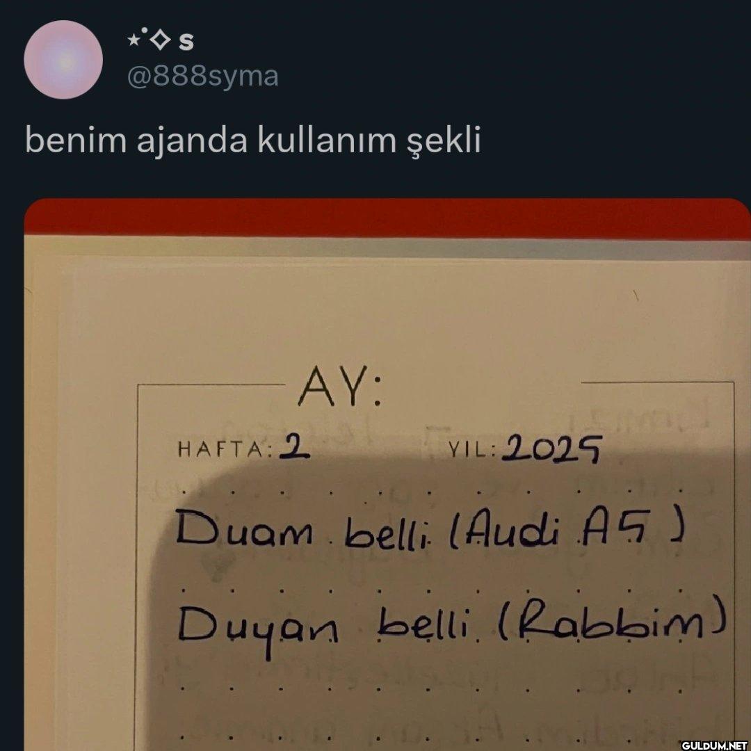 benim ajanda kullanım...