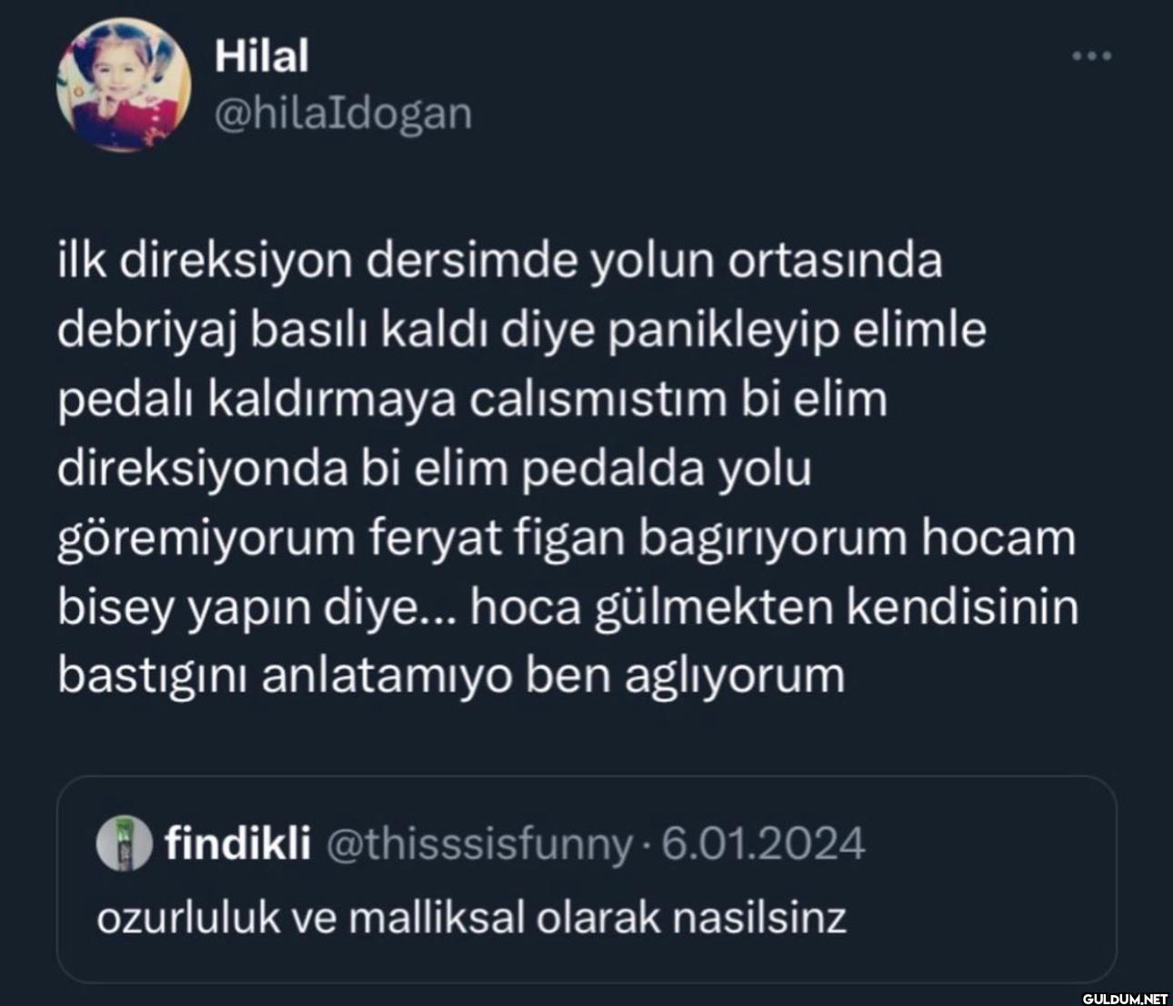 ilk direksiyon dersimde...