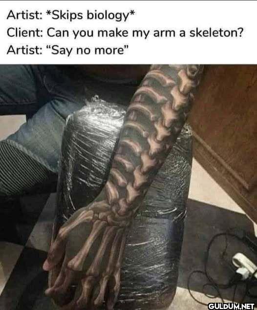 Artist Skips biology...