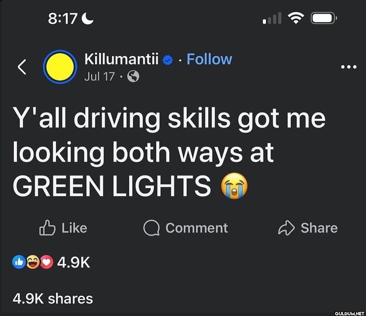 Killumantii Y'all driving...