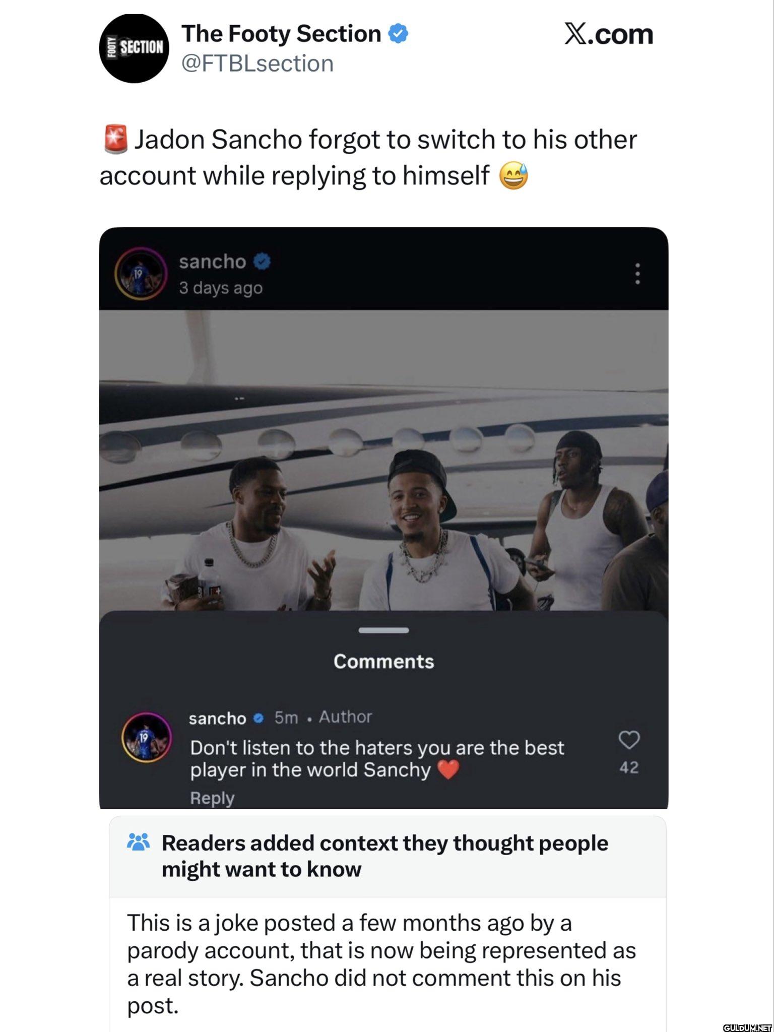 X.com Jadon Sancho forgot...