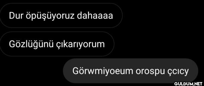 Dur öpüşüyoruz dahaaaa...