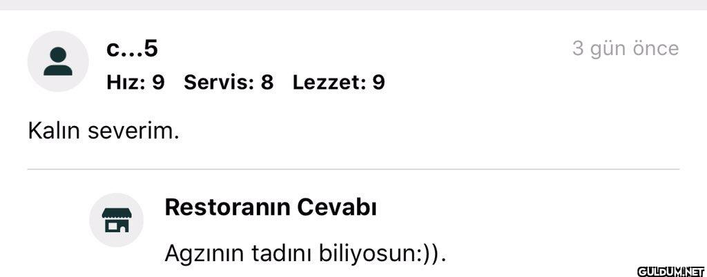 Bir yemek siparişi...