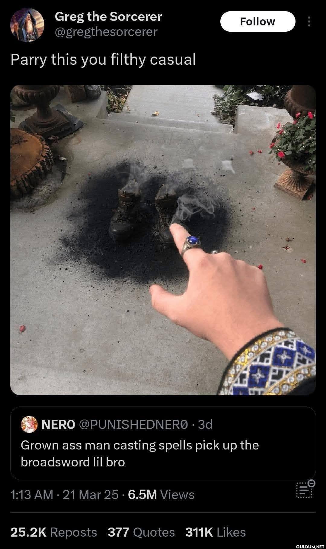 Parry this you filthy...