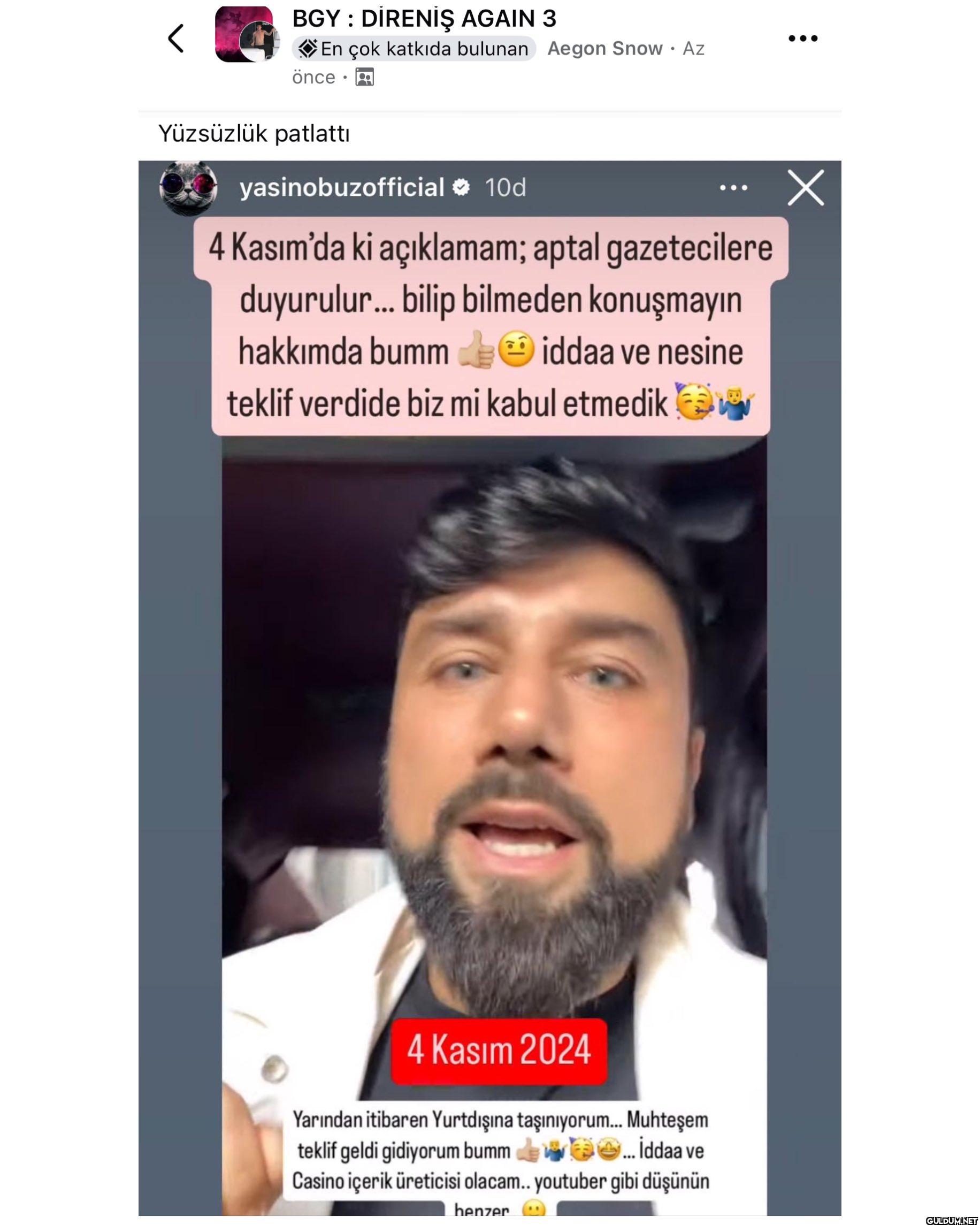 Yasin Obuz, bahis...