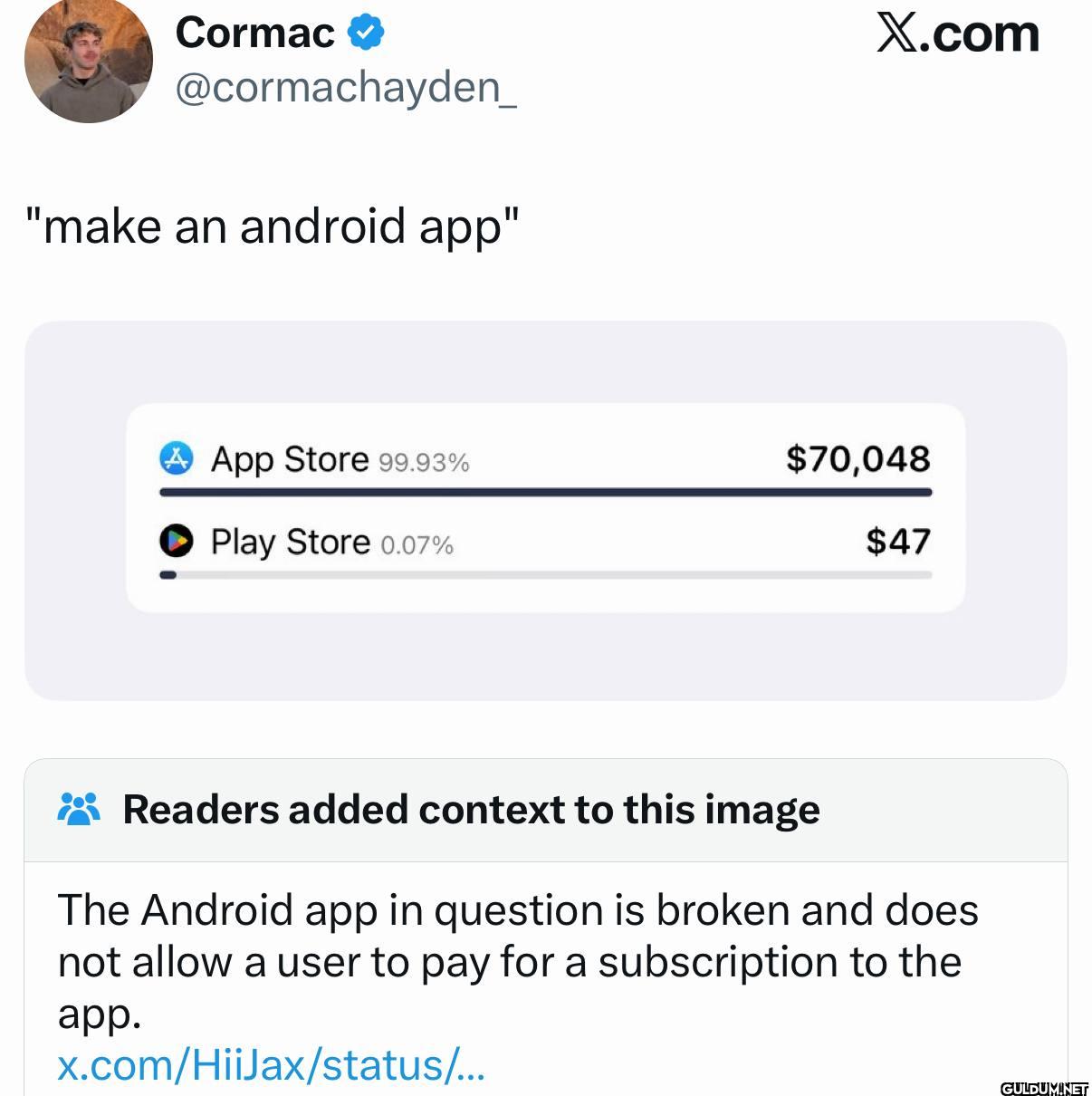 "make an android app"...