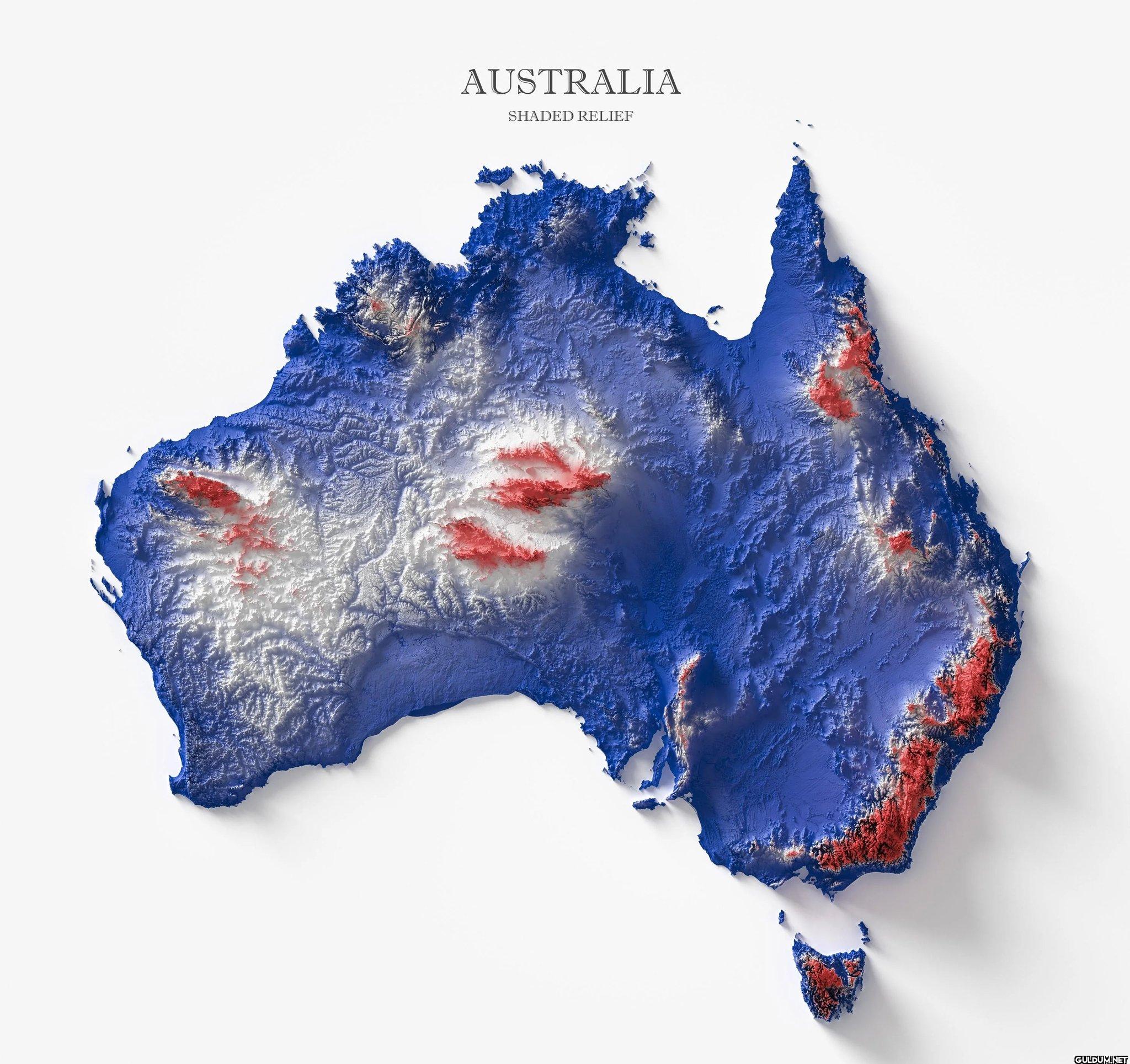 Australia Shaded Relief   ...