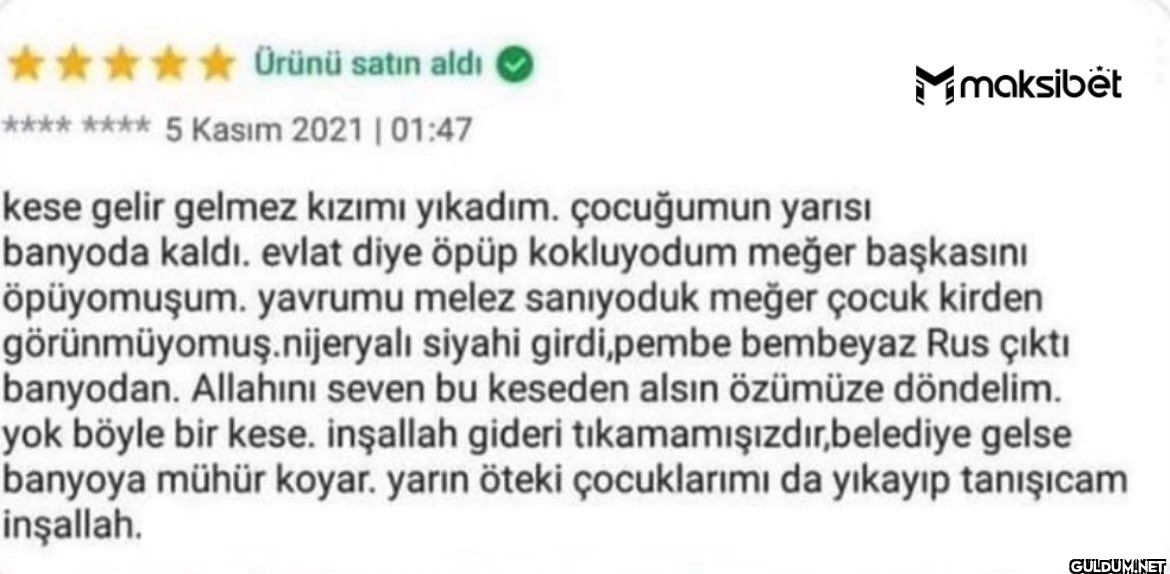 ✰✰✰✰✰ Ürünü satın aldı...