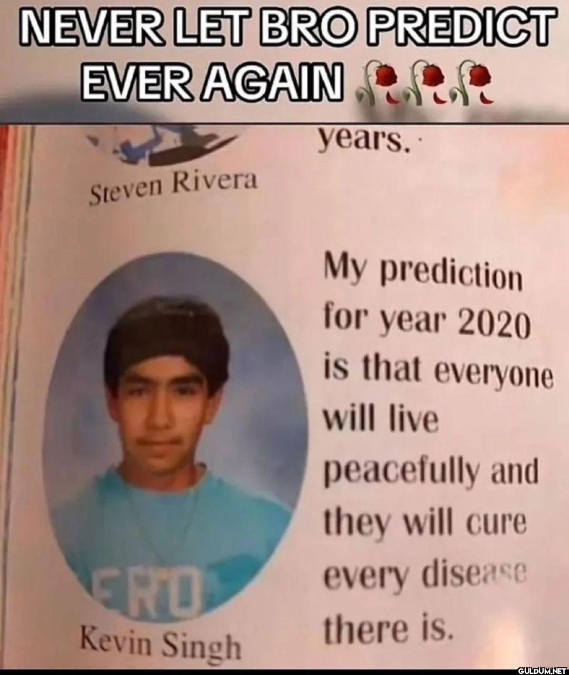 NEVER LET BRO PREDICT EVER...