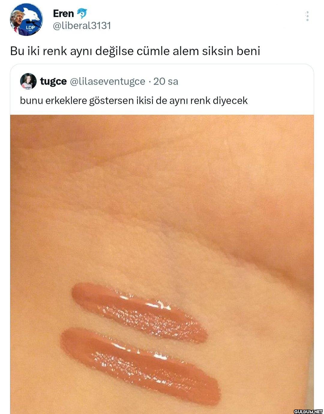 Bu iki renk aynı değilse...