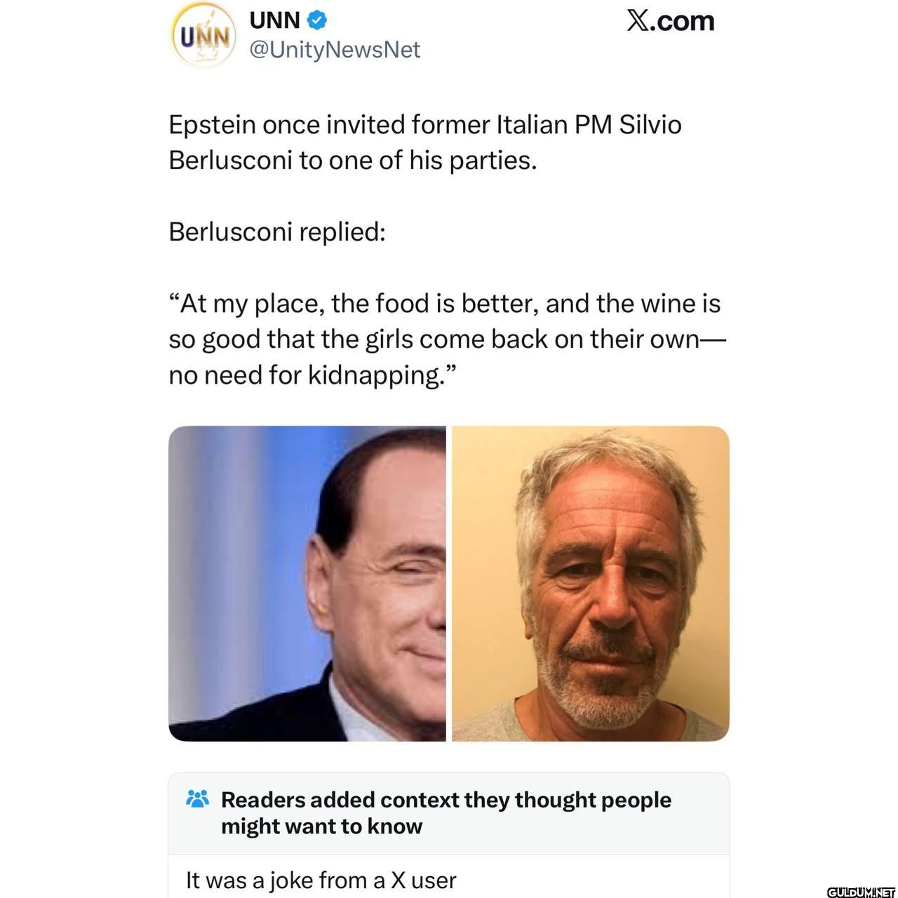 X.com Epstein once invited...