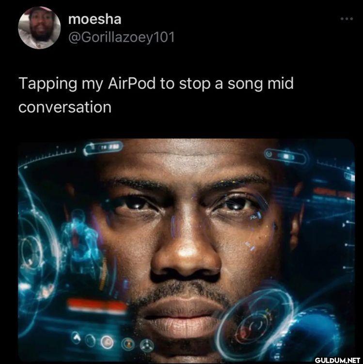 Tapping my AirPod to stop...