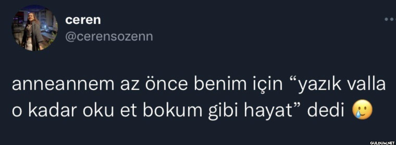 anneannem az önce benim...