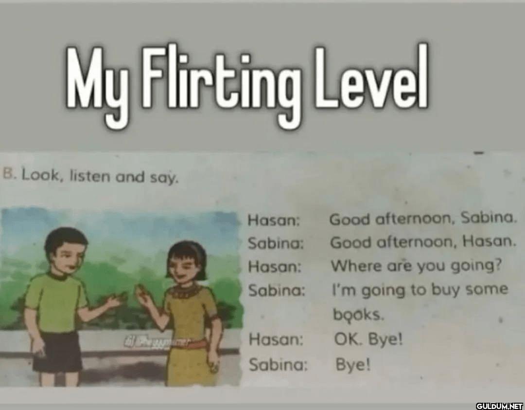 My Flirting Level B. Look,...