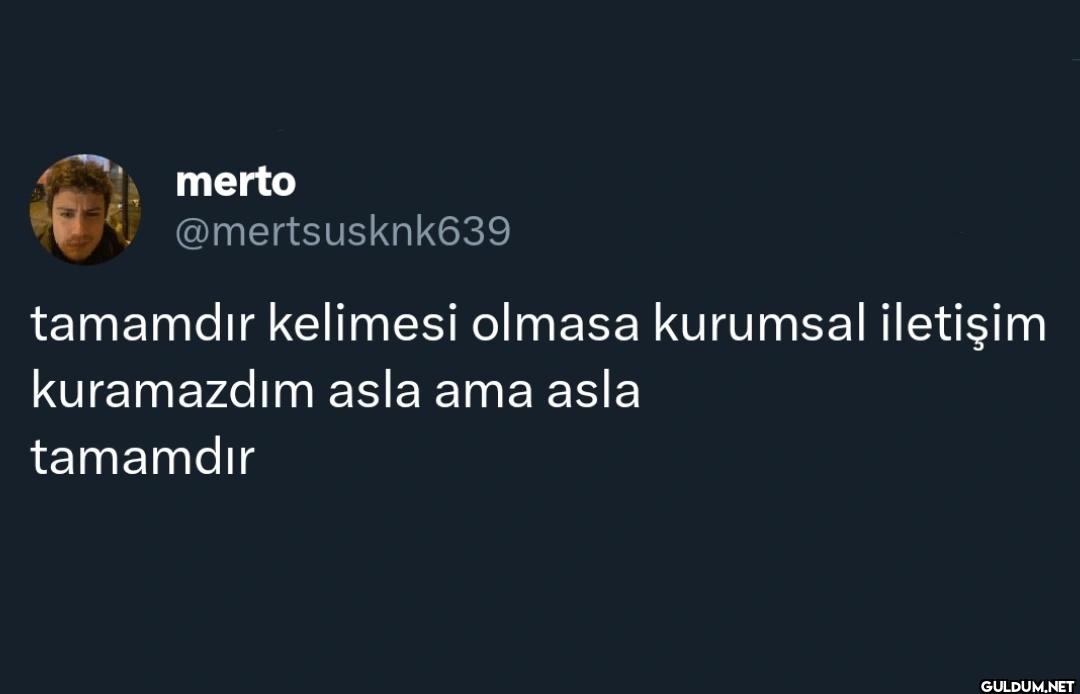 tamamdır kelimesi olmasa...