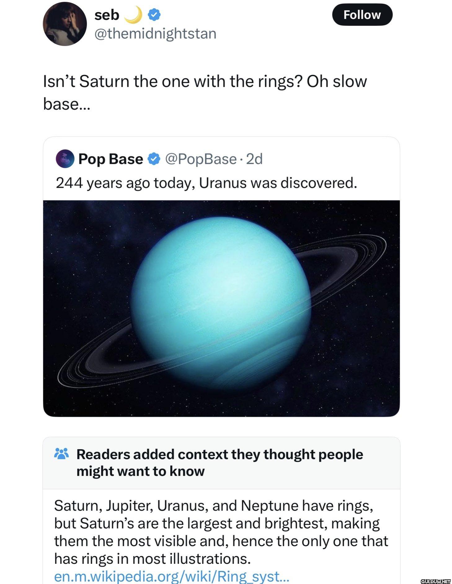 Isn't Saturn the one with...