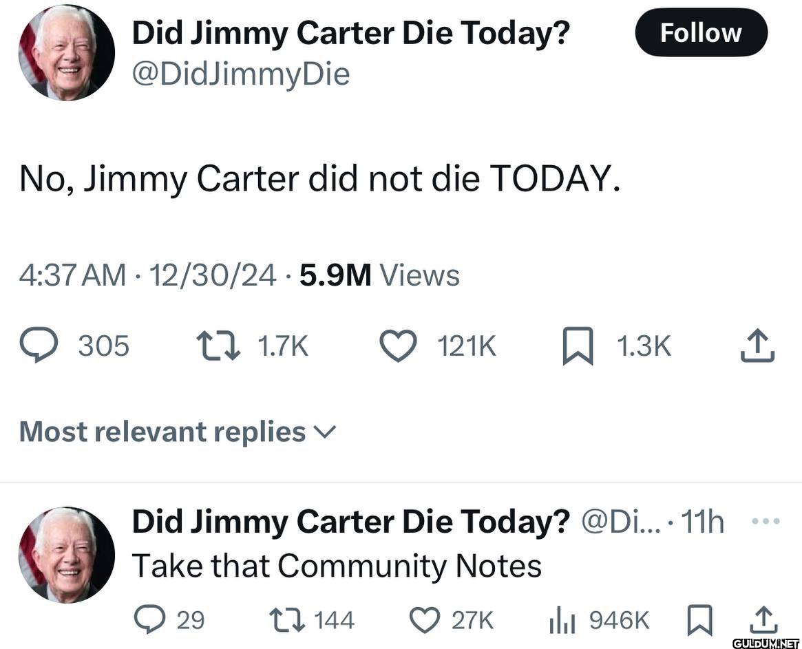 No, Jimmy Carter did not...
