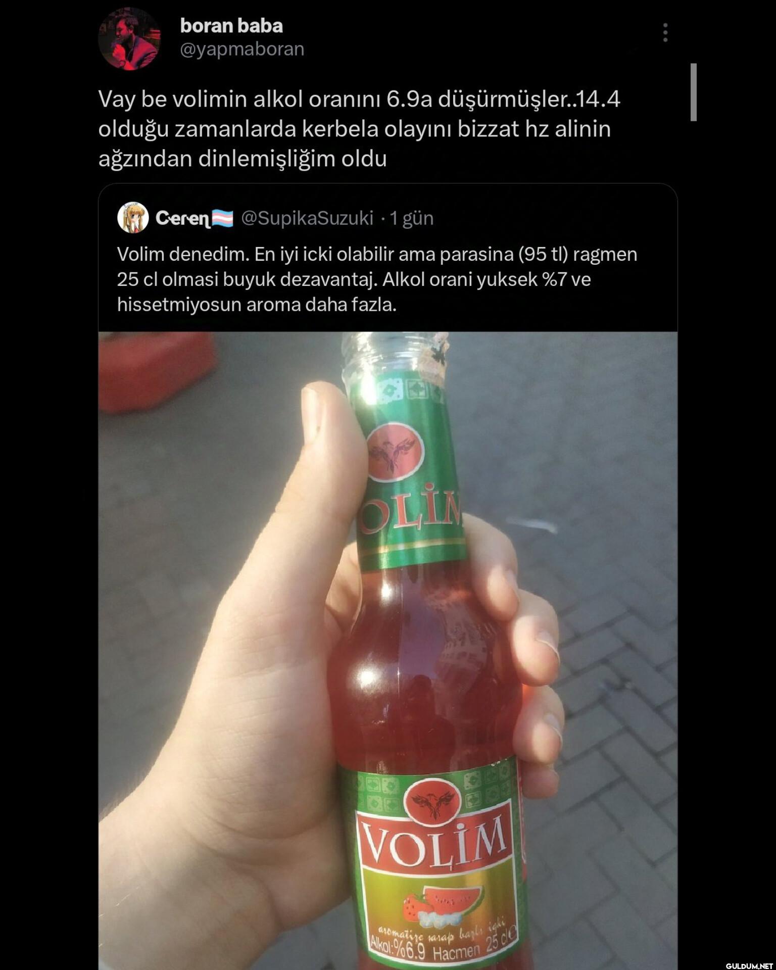Vay be volimin alkol...