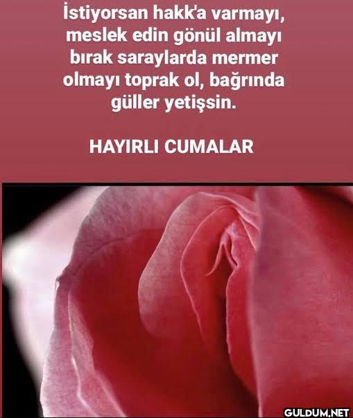 İstiyorsan hakk'a varmayı,...