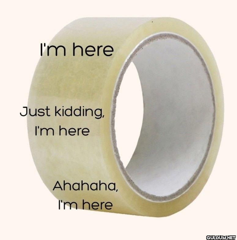 I'm here Just kidding, I'm...