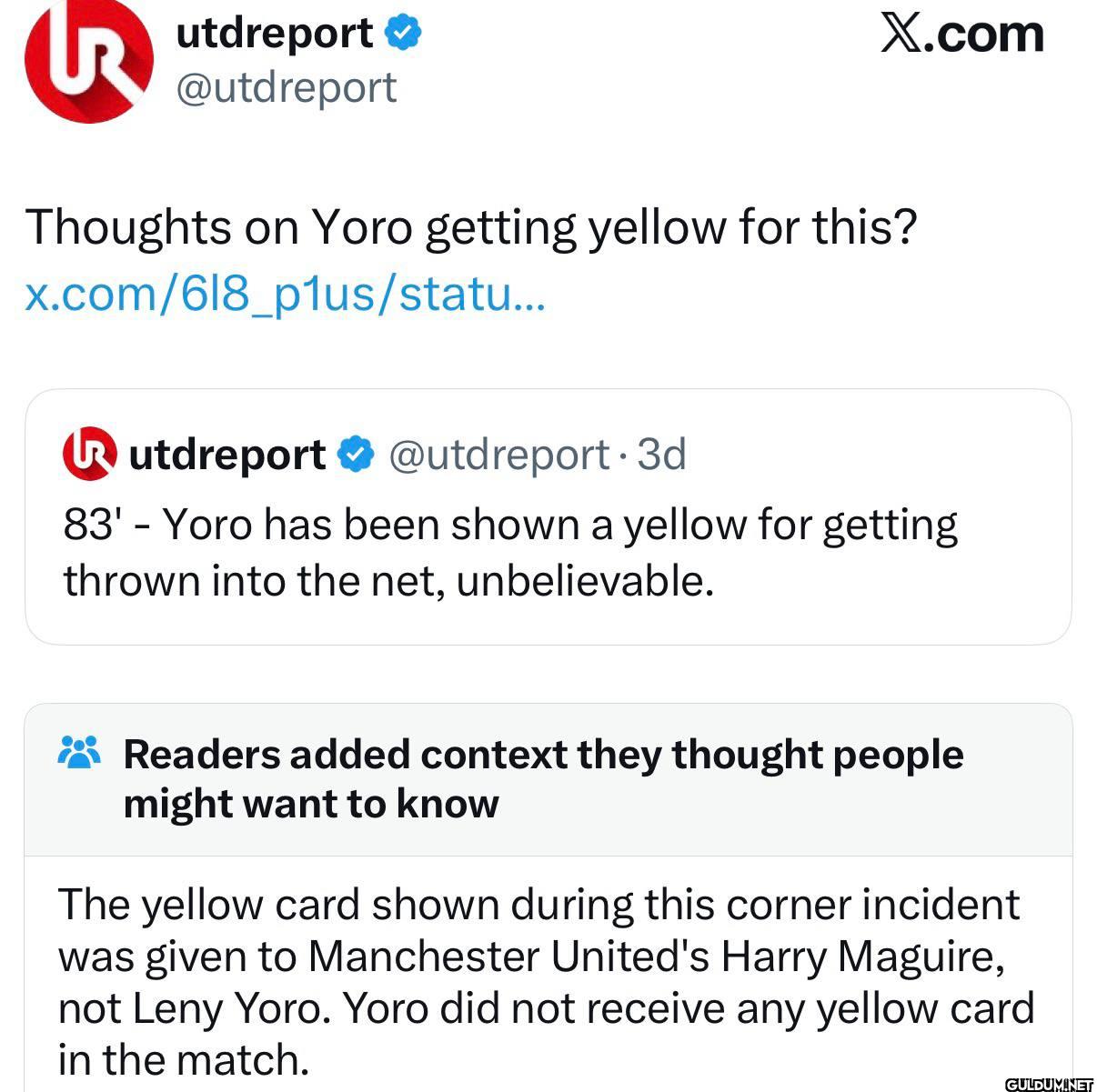 Yoro didn't receive a...