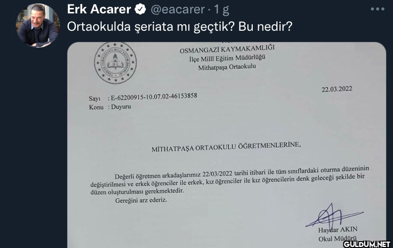 1 g Ortaokulda şeriata mı...