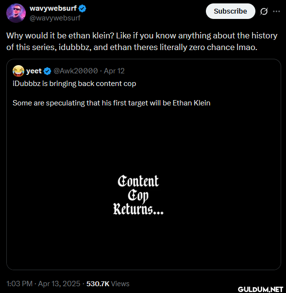Subscribe Why would it be...