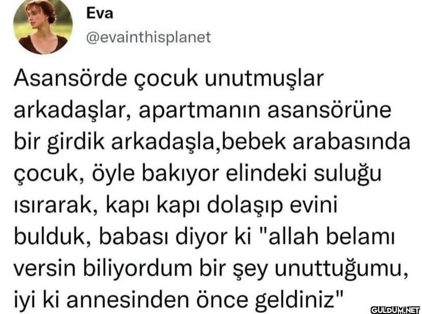 Asansörde çocuk unutmuşlar...