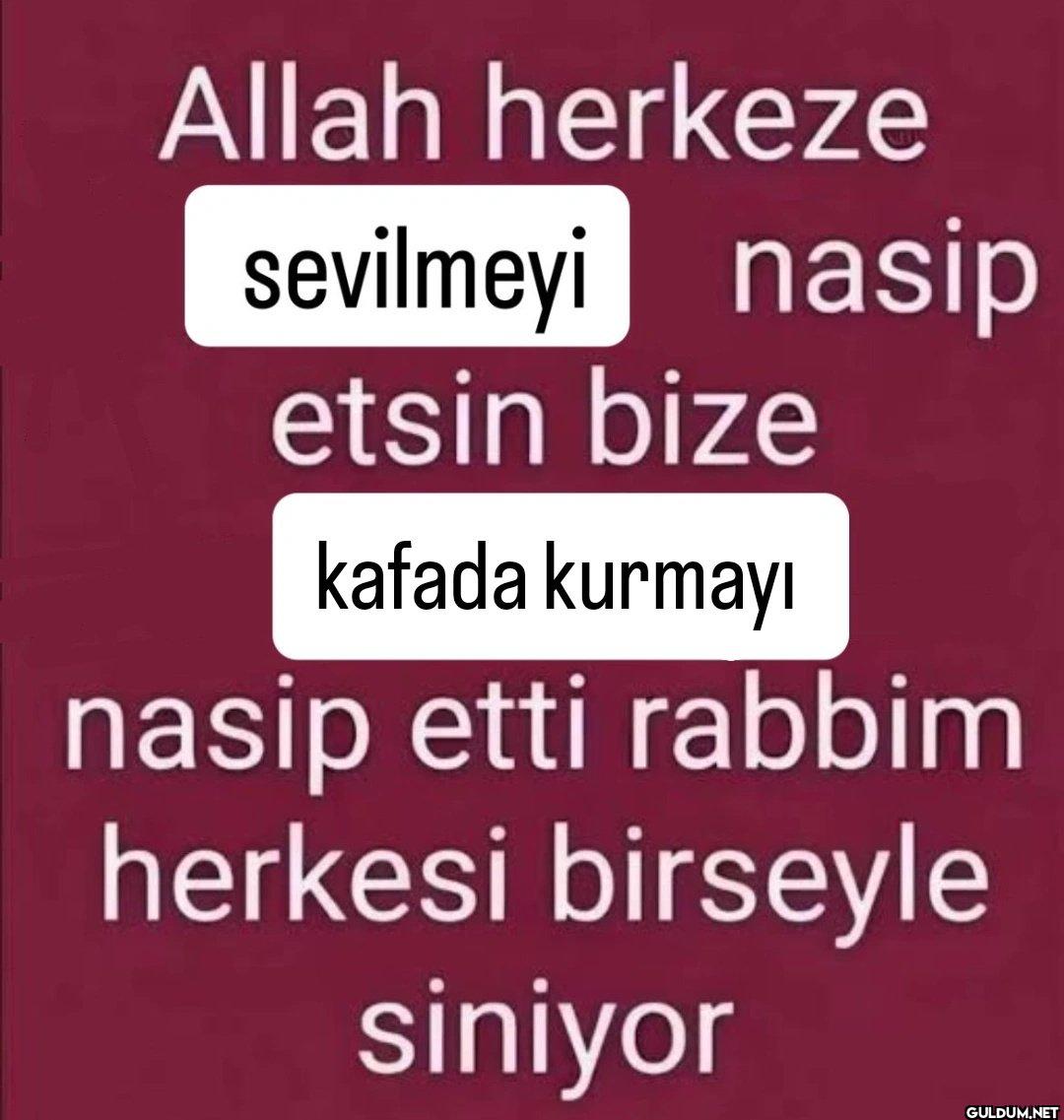Allah herkeze sevilmeyi...