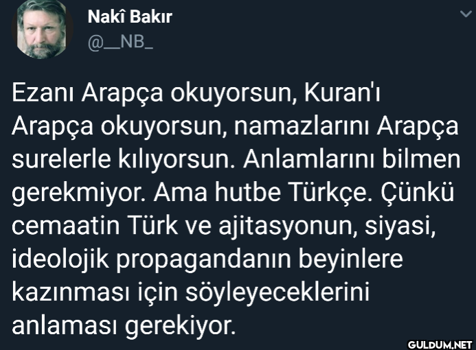 Ezanı Arapça okuyorsun,...