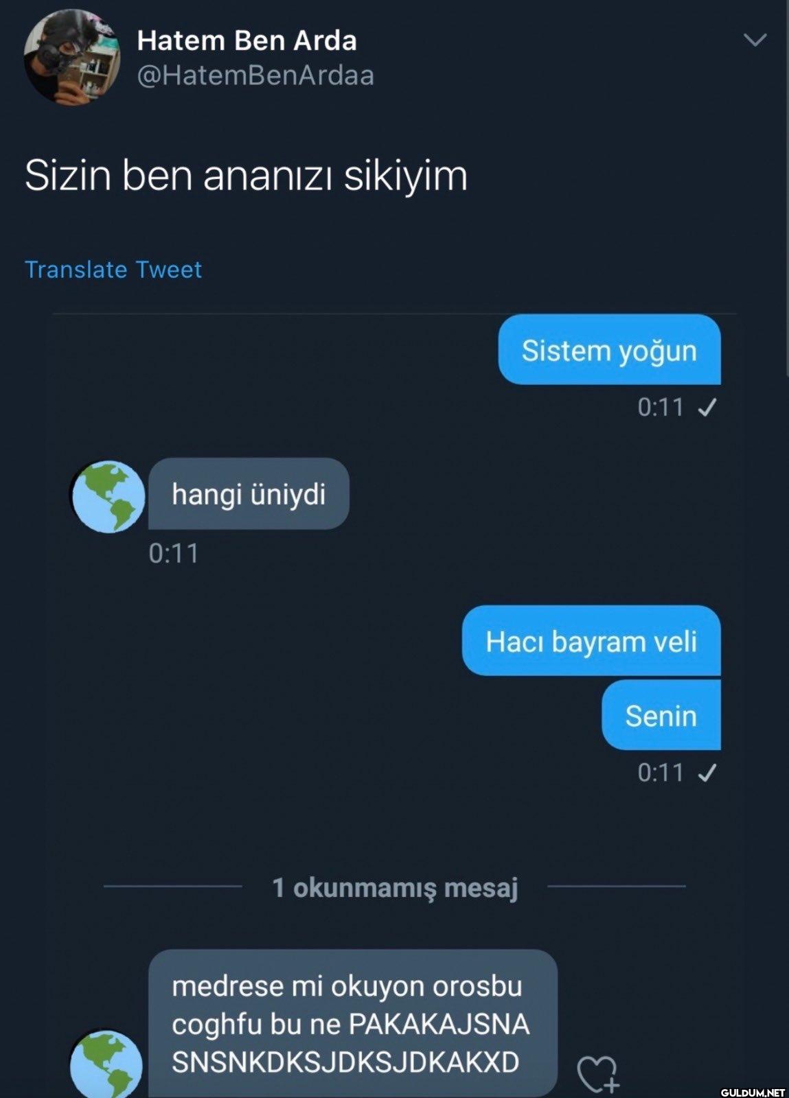 Sizin ben ananızı sikiyim...