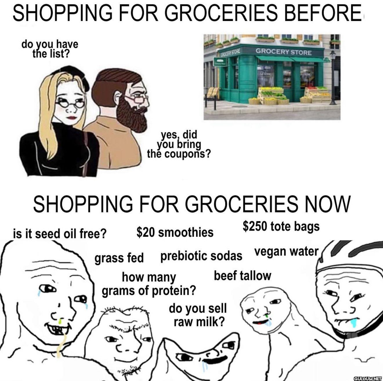 SHOPPING FOR GROCERIES...