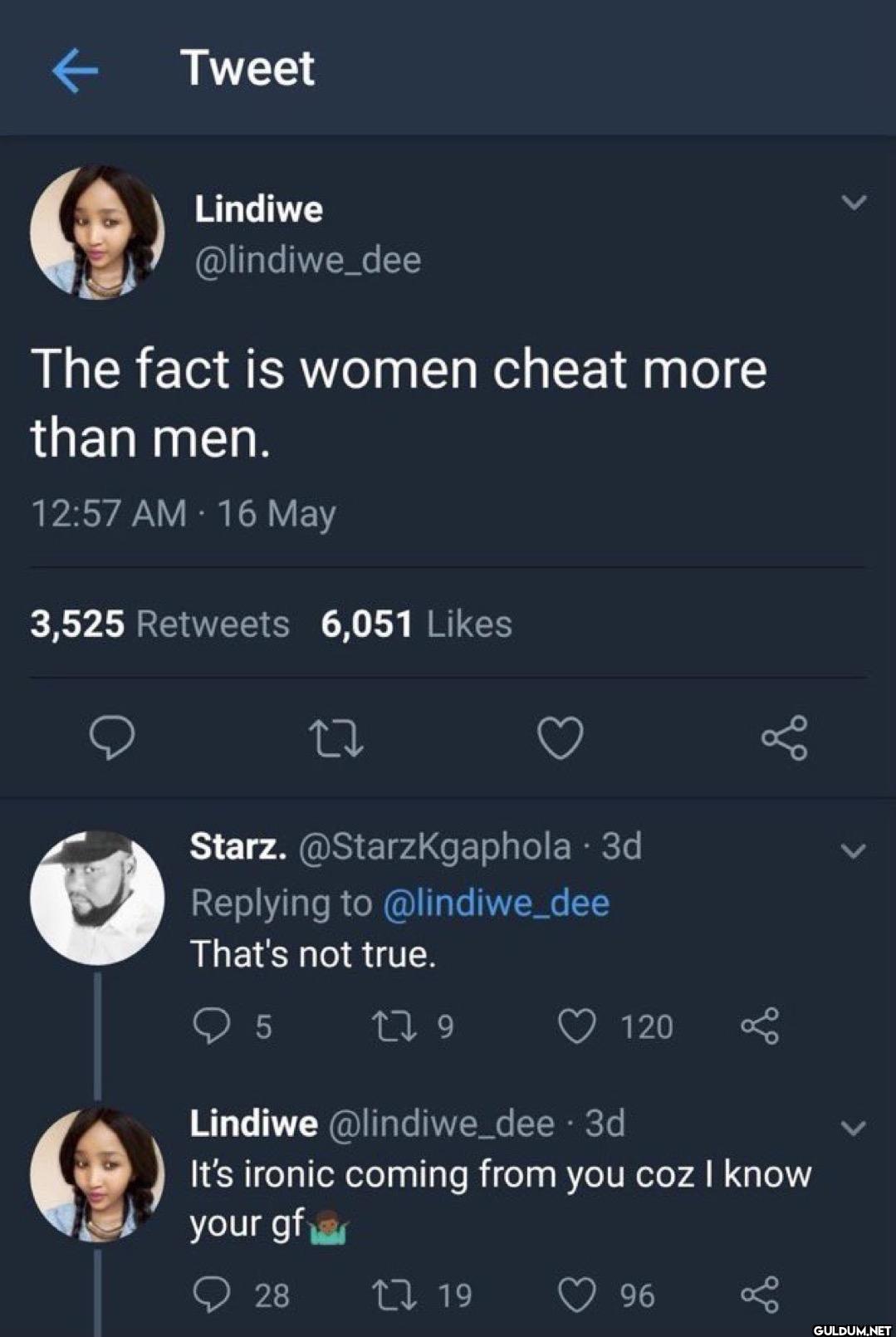The fact is women cheat...